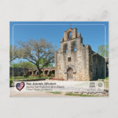 Carte Postale UNESCO - San Antonio - Mission Espada (Devant)