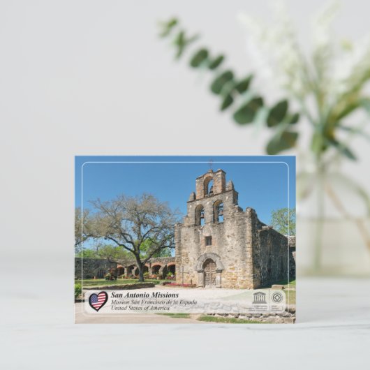 Carte Postale UNESCO - San Antonio - Mission Espada (Debout devant)
