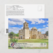 Carte Postale UNESCO - San Antonio - Mission San José (Devant / Derrière)