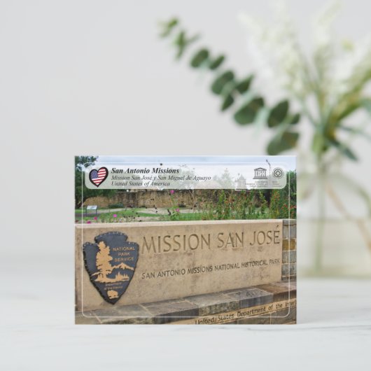 Carte Postale UNESCO - San Antonio - Mission San José (Debout devant)