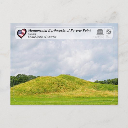 Carte Postale UNESCO - Terres monumentales de Poverty Point (Devant)