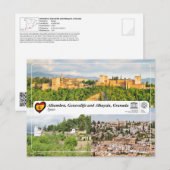 Carte Postale UNESCO WHS - Alhambra, Generalife et Albayzín (Devant / Derrière)
