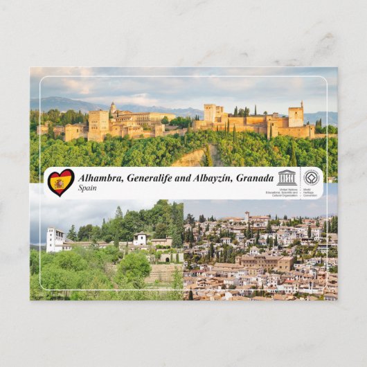 Carte Postale UNESCO WHS - Alhambra, Generalife et Albayzín (Devant)