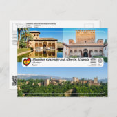 Carte Postale UNESCO WHS - Alhambra, Grenade (Devant / Derrière)