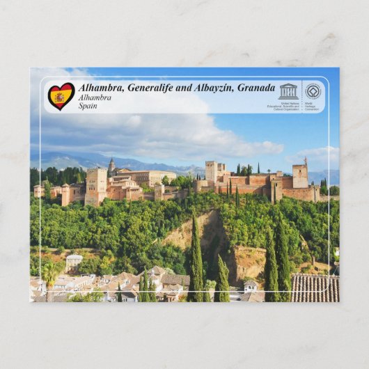 Carte Postale UNESCO WHS - Alhambra, Grenade (Devant)