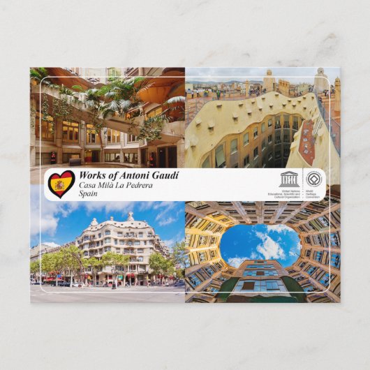 Carte Postale UNESCO WHS - Antoni Gaudí - Casa Milà La Pedrera (Devant)