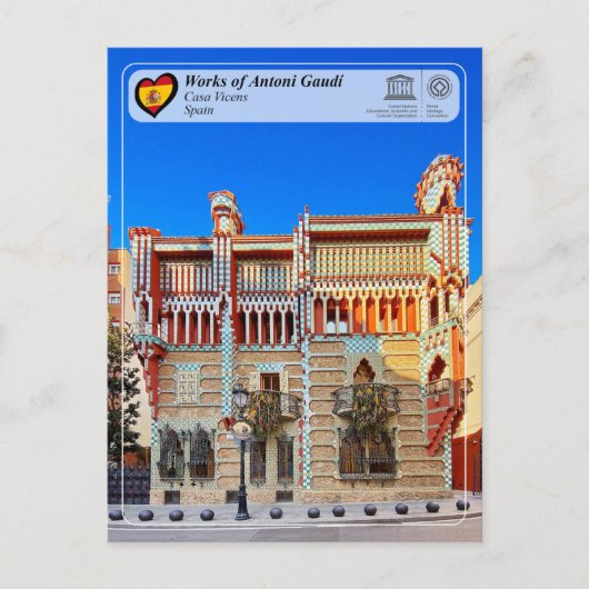 Carte Postale UNESCO WHS - Antoni Gaudí - Casa Vicens (Devant)