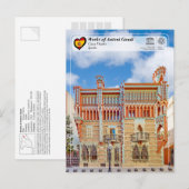 Carte Postale UNESCO WHS - Antoni Gaudí - Casa Vicens (Devant / Derrière)