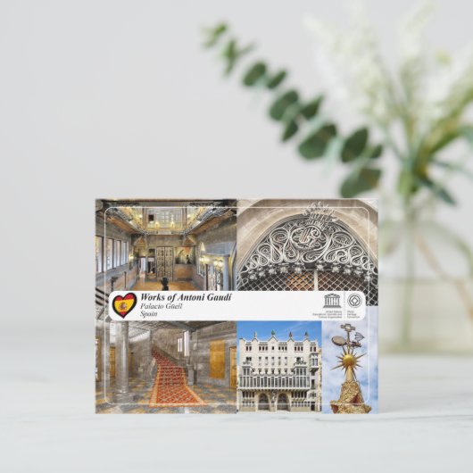 Carte Postale UNESCO WHS - Antoni Gaudí - Palais Güell (Debout devant)