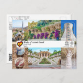 Carte Postale UNESCO WHS - Antoni Gaudí - Parc Güell (Devant / Derrière)