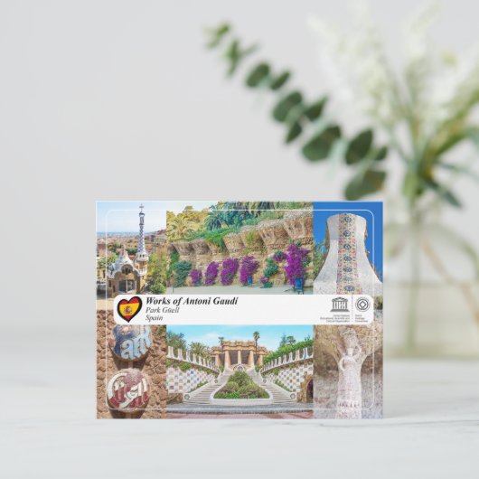 Carte Postale UNESCO WHS - Antoni Gaudí - Parc Güell (Debout devant)