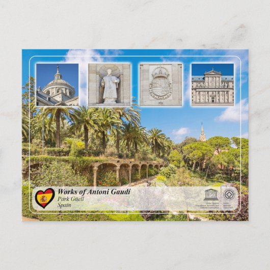 Carte Postale UNESCO WHS - Antoni Gaudí - Parc Güell (Devant)