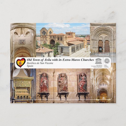 Carte Postale UNESCO WHS - Ávila - Basílica de San Vicente (Devant)