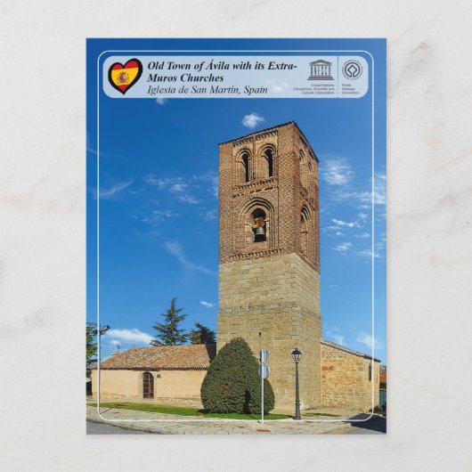 Carte Postale UNESCO WHS - Ávila - Église de San Martín (Devant)