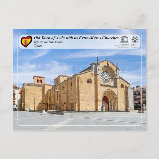 Carte Postale UNESCO WHS - Ávila - Église de San Pedro (Devant)