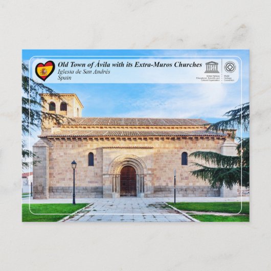 Carte Postale UNESCO WHS - Ávila - Iglesia de San Andrés (Devant)