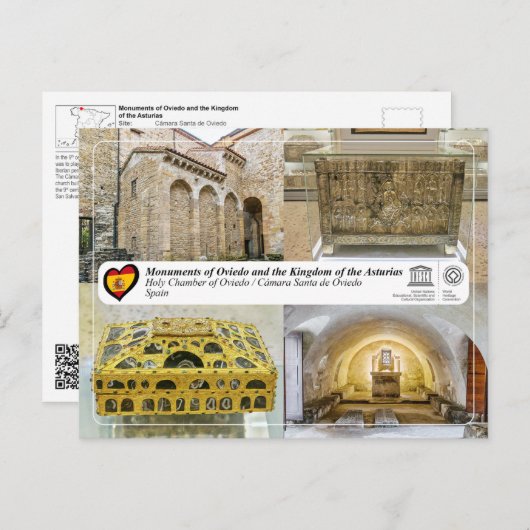 Carte Postale UNESCO WHS - Cámara Santa d'Oviedo (Devant / Derrière)