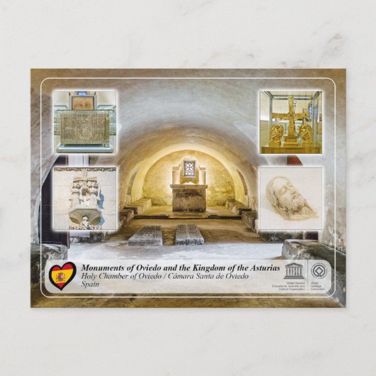 Carte Postale UNESCO WHS - Cámara Santa d'Oviedo (Devant)
