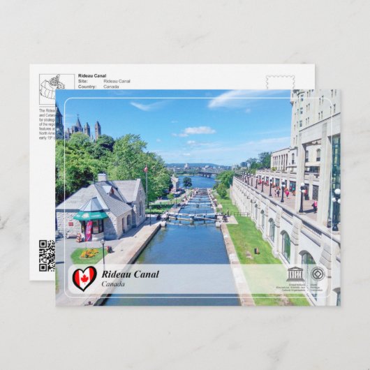 Carte Postale UNESCO WHS - Canal Rideau (Devant / Derrière)