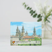 Carte Postale UNESCO WHS - Cathédrale de Saint-Jacques-de-Compos (Debout devant)