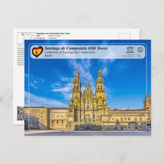 Carte Postale UNESCO WHS - Cathédrale de Saint Jacques de Compos (Devant / Derrière)