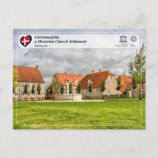 Carte Postale UNESCO WHS - Christiansfeld - Église morave (Devant)