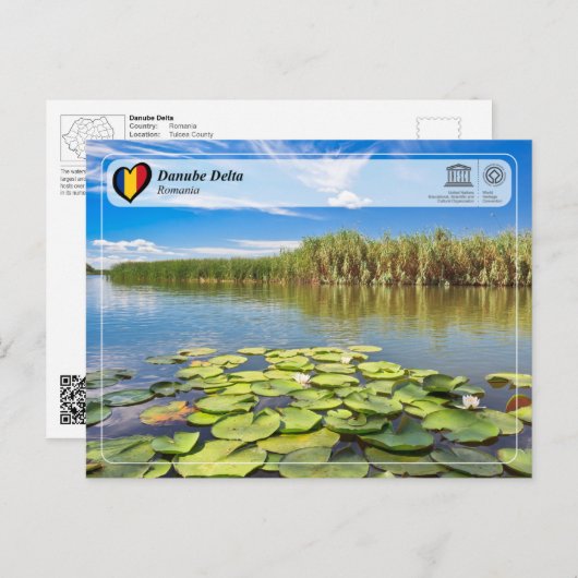 Carte Postale UNESCO WHS - Delta du Danube (Devant / Derrière)