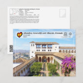 Carte Postale UNESCO WHS - Generalife, Grenade (Devant / Derrière)