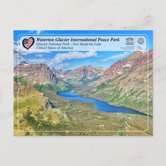 Carte Postale UNESCO WHS - Glacier NP - Lac Two Medicine Postc (Devant)