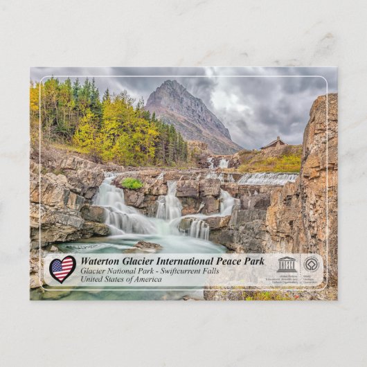 Carte Postale UNESCO WHS - Glacier NP - Swiftcurrent Falls Post (Devant)