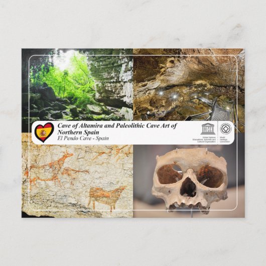 Carte Postale UNESCO WHS - Grotte d'El Pendo / Cueva de El Pendo (Devant)