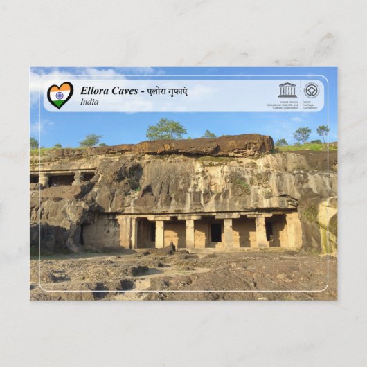 Carte Postale UNESCO WHS - Grottes d'Ellora (Devant)