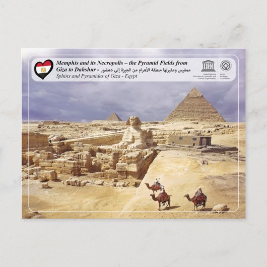 Carte Postale UNESCO WHS - Les Pyramides de Gizeh (Devant)