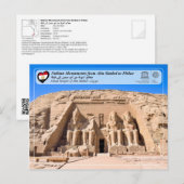 Carte Postale UNESCO WHS - Monuments Nubiens - Abu Simbel (Devant / Derrière)