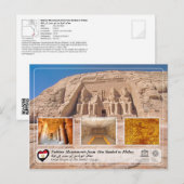 Carte Postale UNESCO WHS - Monuments Nubiens - Abu Simbel (Devant / Derrière)