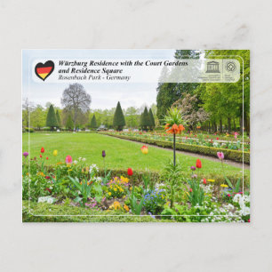 Carte Postale UNESCO WHS - Résidence Würzburg et parc Rosenbach