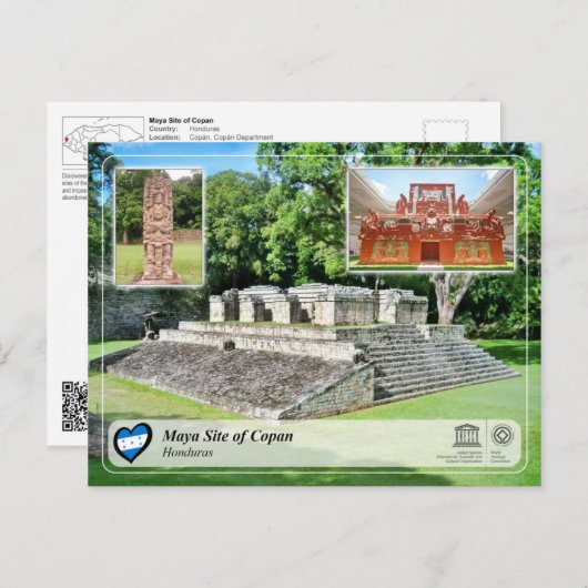 Carte Postale UNESCO WHS - Site maya de Copan (Devant / Derrière)