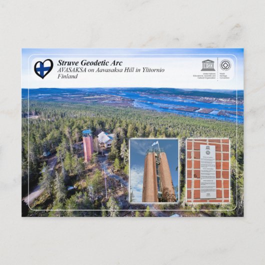 Carte Postale UNESCO WHS Struve Arc Géodétique AVASAKSA Aavasaks (Devant)