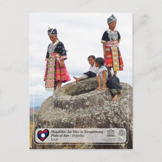 Carte Postale UNESCO - Xiengkhuang - Plaine des Jarres - ທົ່ງໄຫຫ (Devant)