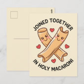 Carte Postale Uni Dans Un Macaroni Sacré Mariage Drôle (Devant / Derrière)