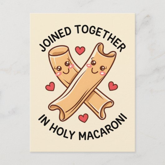 Carte Postale Uni Dans Un Macaroni Sacré Mariage Drôle (Devant)