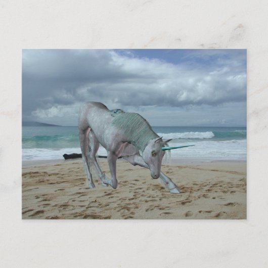 Carte postale Unicorn à cornes (Devant)