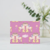 Carte Postale Unicorn amour rose (Debout devant)