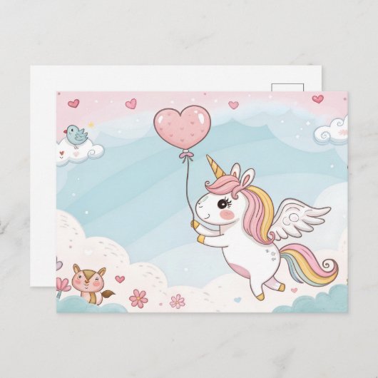 Carte Postale Unicorn and Friends Under the Sun (Devant / Derrière)