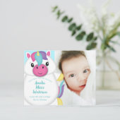 Carte Postale Unicorn Baby Faire-part (Debout devant)