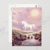 Carte Postale UNICORN BLANC par SHARON SHARPE (Devant / Derrière)