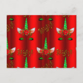 Carte Postale Unicorn Christmas Believe Red (Devant)