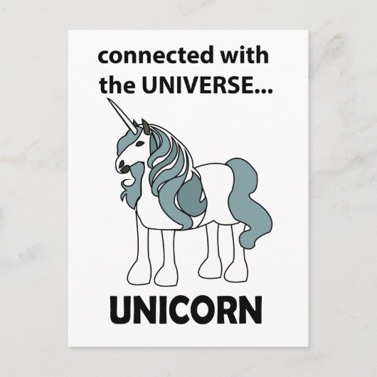 Carte Postale Unicorn Connecté Avec L'Unicorne Universe (Devant)
