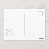 Carte postale Unicorn Cute Kids Valentine's Day Ka (Dos)