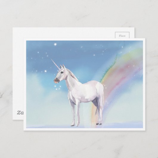 Carte postale Unicorn et Rainbow Starry Heavens (Devant / Derrière)